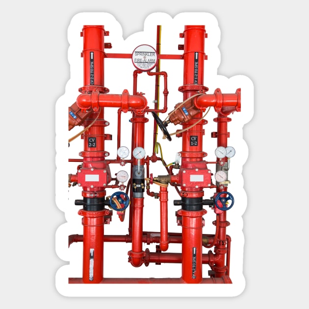 Decorative Art Red Pipes Sticker by ernstc